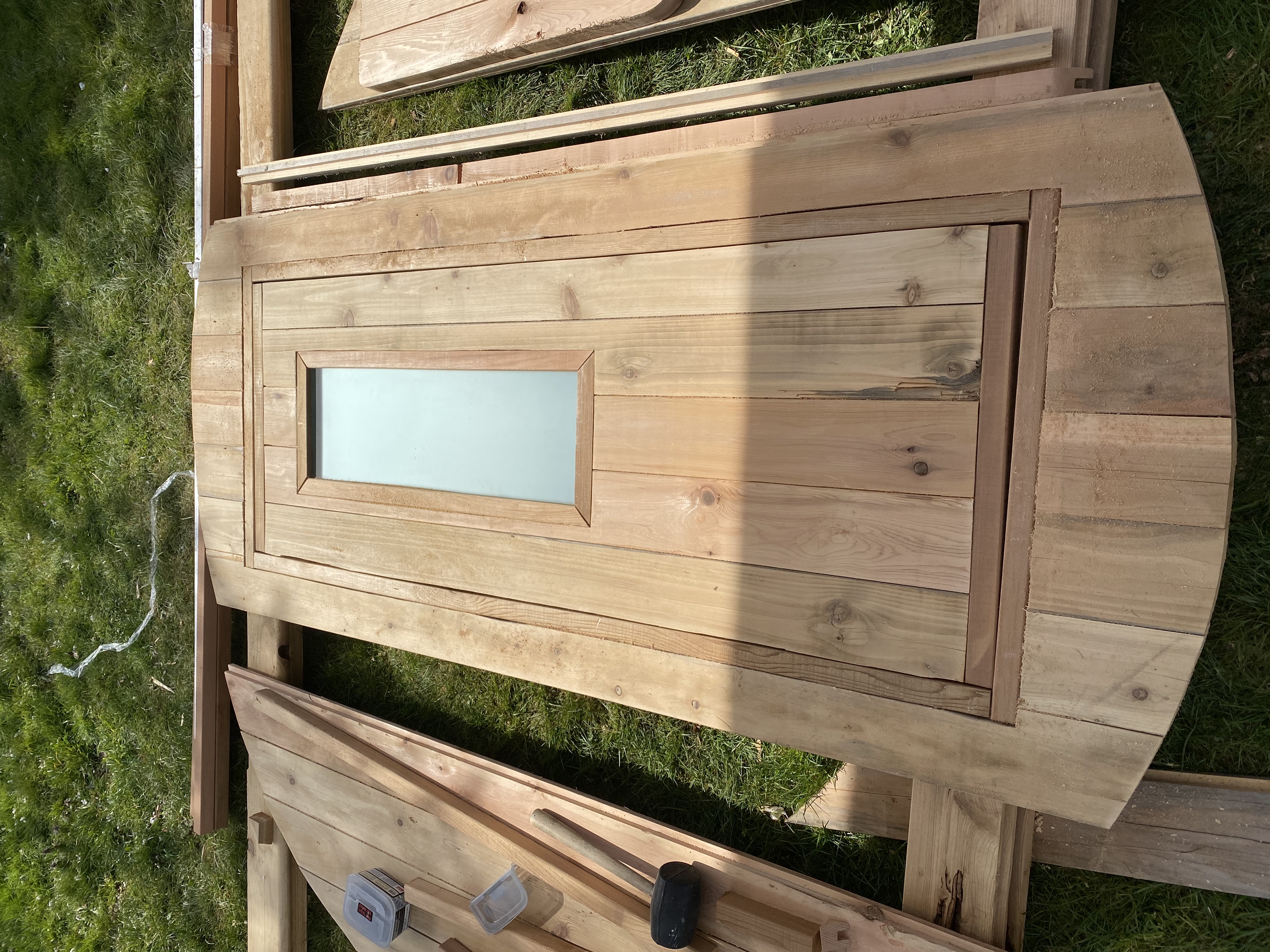 Customer barrel sauna build