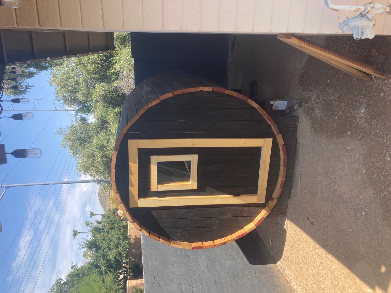 Customer barrel sauna build