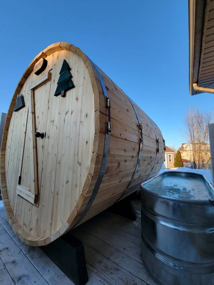 Customer barrel sauna build